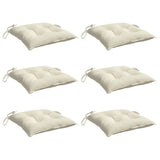 VidaXL coussins de chaise 6 pcs 50x50x7 cm tissu oxford blanc crème