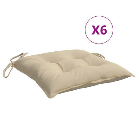 VidaXL coussins de palette 6 pcs 50x50x7 cm tissu oxford beige