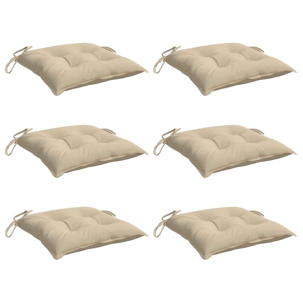VidaXL coussins de palette 6 pcs 50x50x7 cm tissu oxford beige