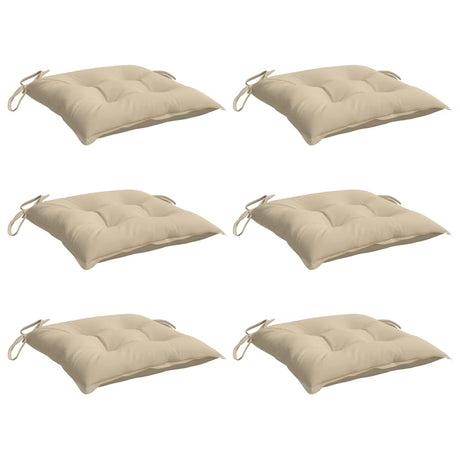 VidaXL coussins de palette 6 pcs 50x50x7 cm tissu oxford beige