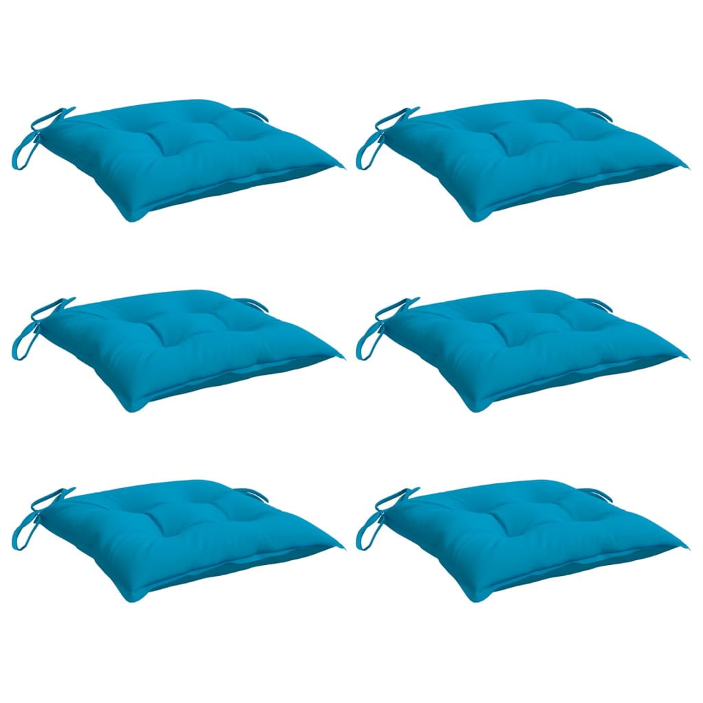 VidaXL coussins de palette 6 pcs 50x50x7 cm tissu oxford bleu clair