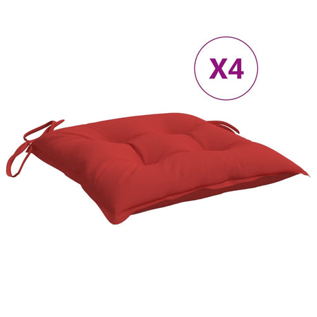VidaXL coussins de palette 4 pcs 50x50x7 cm tissu oxford rouge