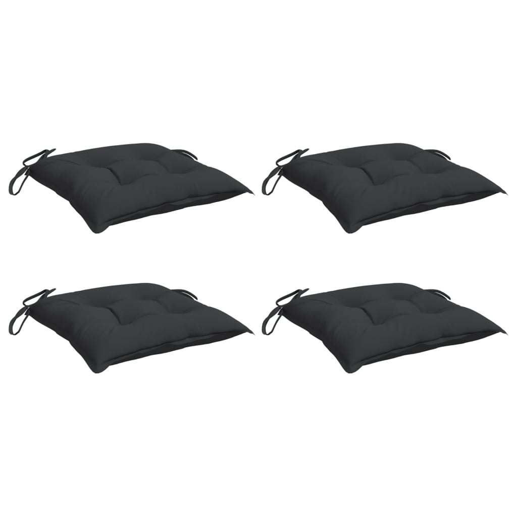 VidaXL coussins de palette 4 pcs 50x50x7 cm tissu oxford noir