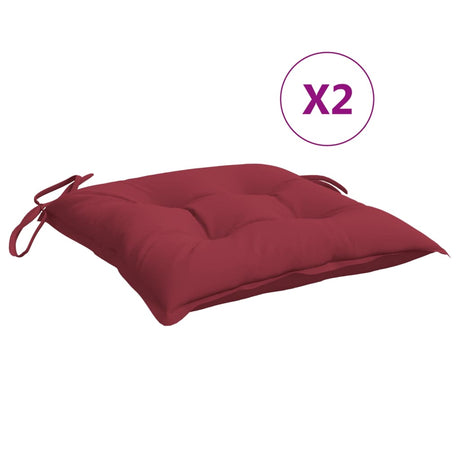 Vidaxx coussins de palette 2 pcs 50x50x7 cm tissu oxford rouge vin