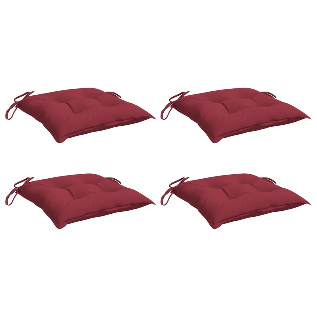 Vidaxx coussins de palette 4 pcs 50x50x7 cm tissu oxford rouge vin