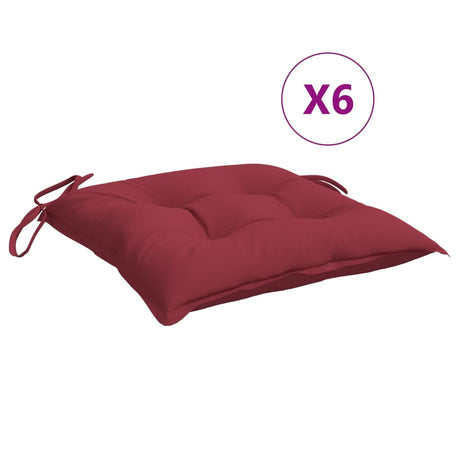 Vidaxx coussins de palette 6 pcs 50x50x7 cm tissu oxford rouge vin