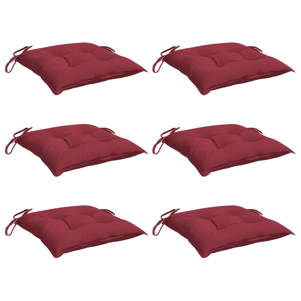 Vidaxx coussins de palette 6 pcs 50x50x7 cm tissu oxford rouge vin