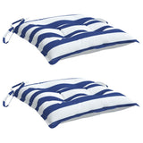 Vidaxx coussins de chaise 2 pcs 50x50x7 cm tissu rayé blanc et bleu
