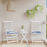 Vidaxx coussins de chaise 2 pcs 50x50x7 cm tissu rayé blanc et bleu