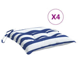 VidaXL coussins de chaise 4 pcs 50x50x7 cm tissu rayé blanc et bleu