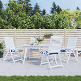VidaXL coussins de chaise 4 pcs 50x50x7 cm tissu rayé blanc et bleu