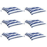 Vidaxx coussins de chaise 6 pcs 50x50x7 cm tissu rayé blanc et bleu