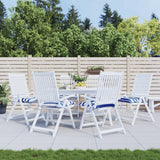 Vidaxx coussins de chaise 6 pcs 50x50x7 cm tissu rayé blanc et bleu