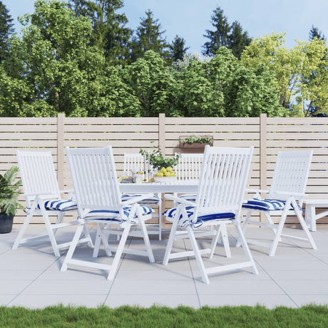 Vidaxx coussins de chaise 6 pcs 50x50x7 cm tissu rayé blanc et bleu