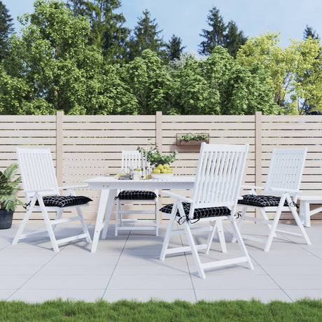 Vidaxl stoelkussens 4 st 50x50x7 cm stof ruitpatroon zwart
