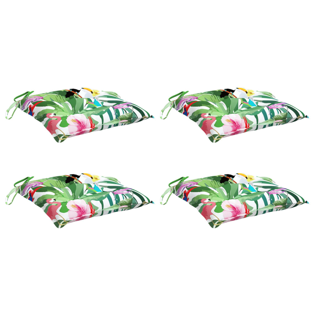 VidaXL coussins de chaise 4 pcs 50x50x7 cm tissu multicolore