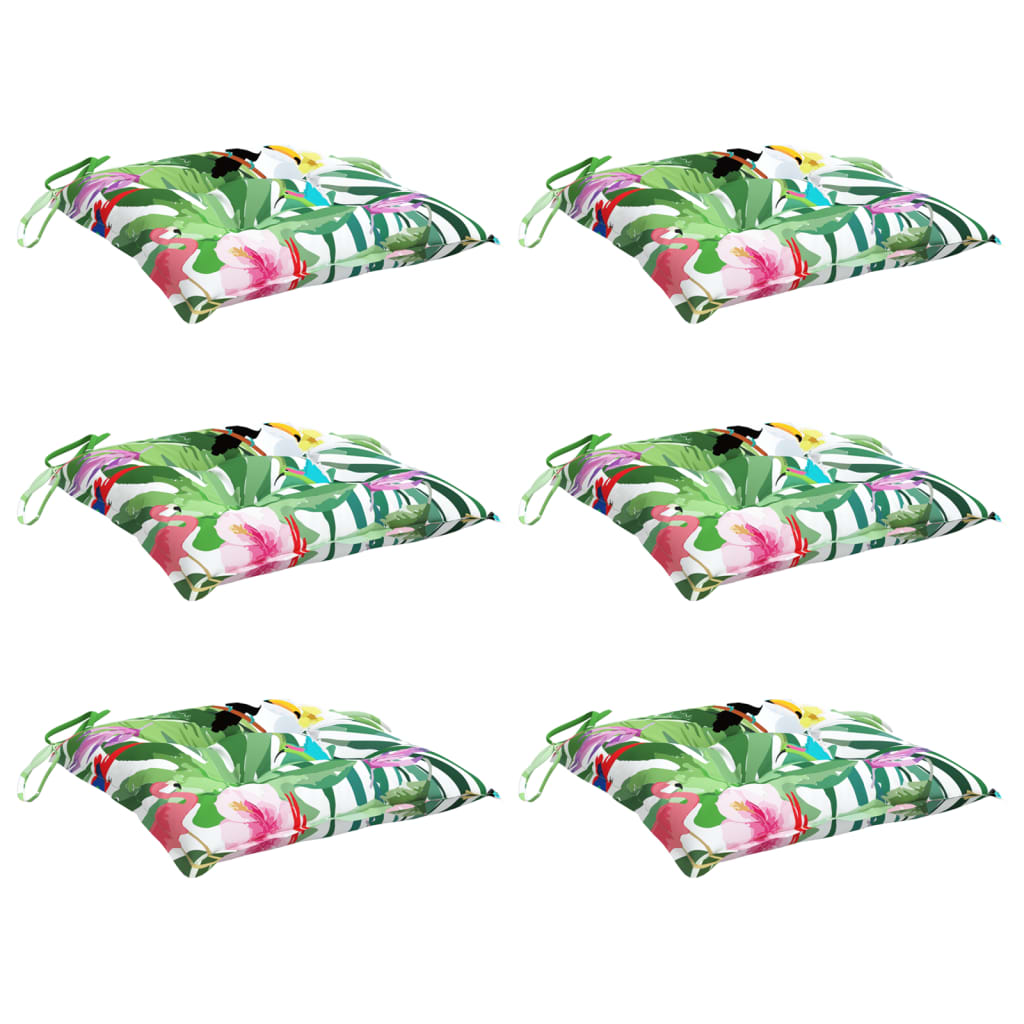 Coussins de chaise Vidaxl 6 ST 50x50x7 cm Tissu multiples