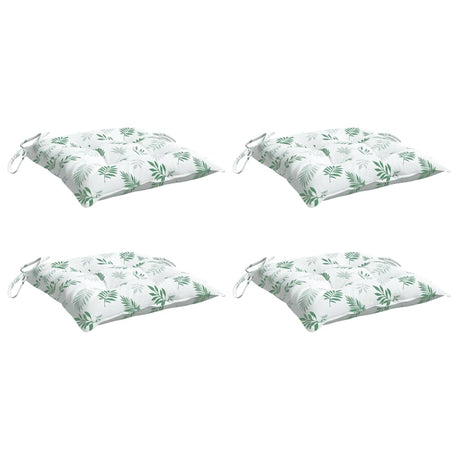 VidaXL coussins de chaise 4 pcs 50x50x7 cm tissu motif feuille
