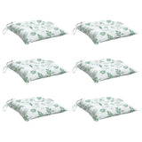 Vidaxx coussins de chaise 6 pcs 50x50x7 cm tissu motif feuille