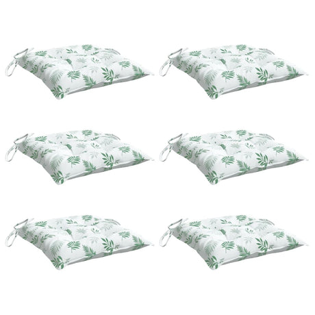 Vidaxx coussins de chaise 6 pcs 50x50x7 cm tissu motif feuille