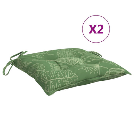 Vidaxx coussins de chaise 2 pcs motif feuille 50x50x7 cm tissu