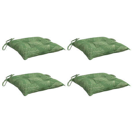 VidaXL coussins de chaise 4 pcs motif feuille 50x50x7 cm tissu
