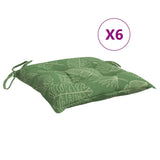 Vidaxx coussins de chaise 6 pcs motif feuille 50x50x7 cm tissu