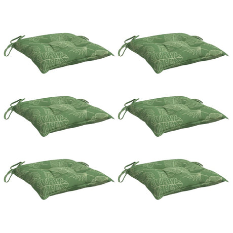 Vidaxx coussins de chaise 6 pcs motif feuille 50x50x7 cm tissu