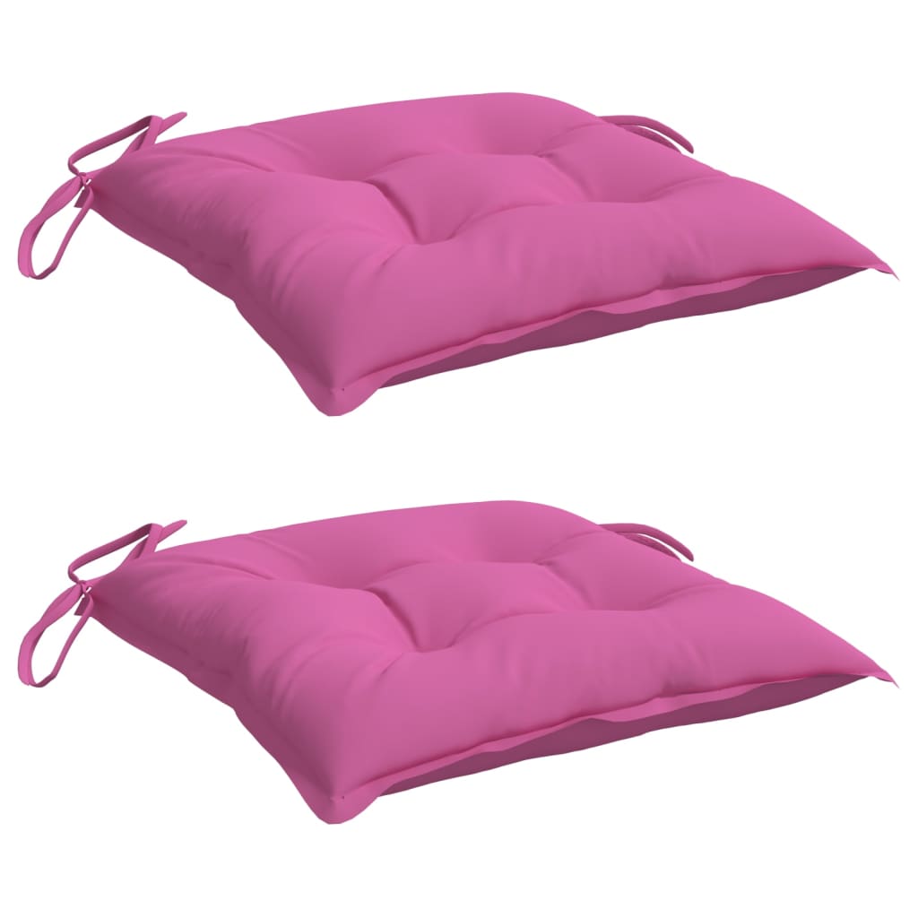 VidaXL coussins de chaise 2 pcs 50x50x7 cm tissu oxford rose