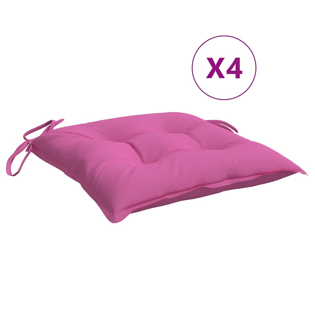 VidaXL coussins de chaise 4 pcs 50x50x7 cm tissu oxford rose