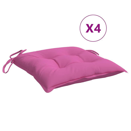 VidaXL coussins de chaise 4 pcs 50x50x7 cm tissu oxford rose