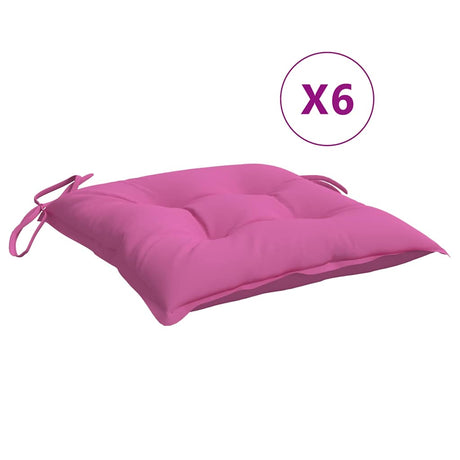 VidaXL coussins de chaise 6 pcs 50x50x7 cm tissu oxford rose