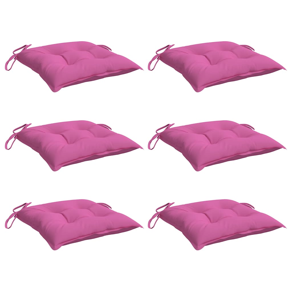 VidaXL coussins de chaise 6 pcs 50x50x7 cm tissu oxford rose
