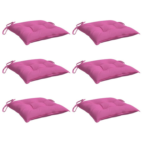 VidaXL coussins de chaise 6 pcs 50x50x7 cm tissu oxford rose