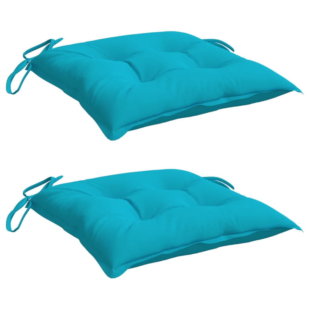 VidaXL coussins de chaise 2 pcs 50x50x7 cm tissu turquoise