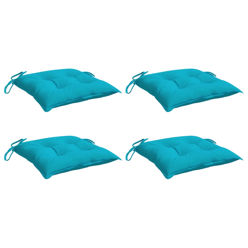 VidaXL coussins de chaise 4 pcs 50x50x7 cm tissu turquoise