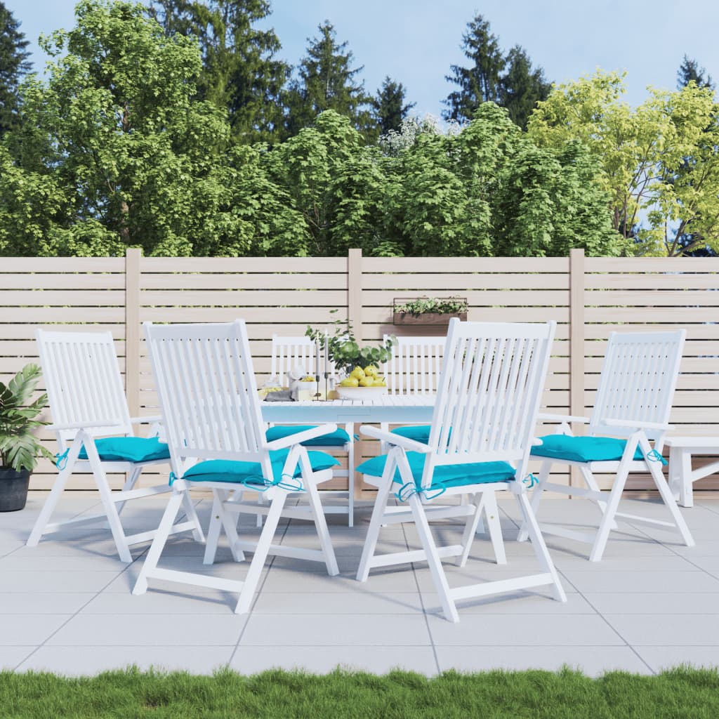 VidaXL coussins de chaise 6 pcs 50x50x7 cm tissu turquoise