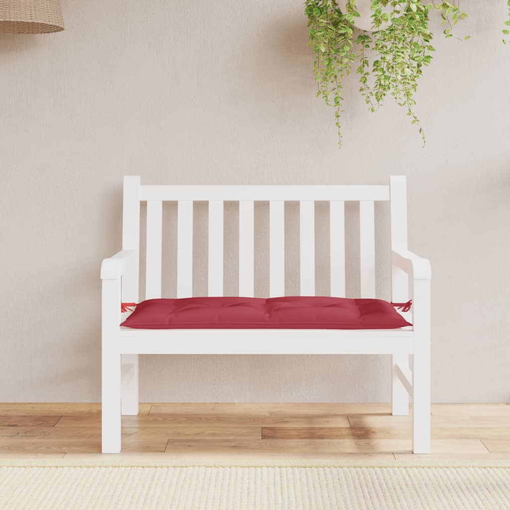 Vidaxx coussin de banc de jardin 100x50x7 cm tissu oxford rouge vin