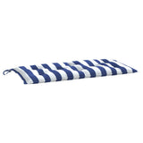 VidaXL coussin de banc de jardin 100x50x7 cm tissu rayé blanc et bleu