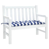 VidaXL coussin de banc de jardin 100x50x7 cm tissu rayé blanc et bleu