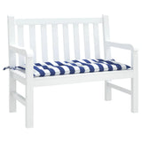 Vidaxl Garden Banc Cushion 100x50x7 cm Tissu à rayures blanches et bleus