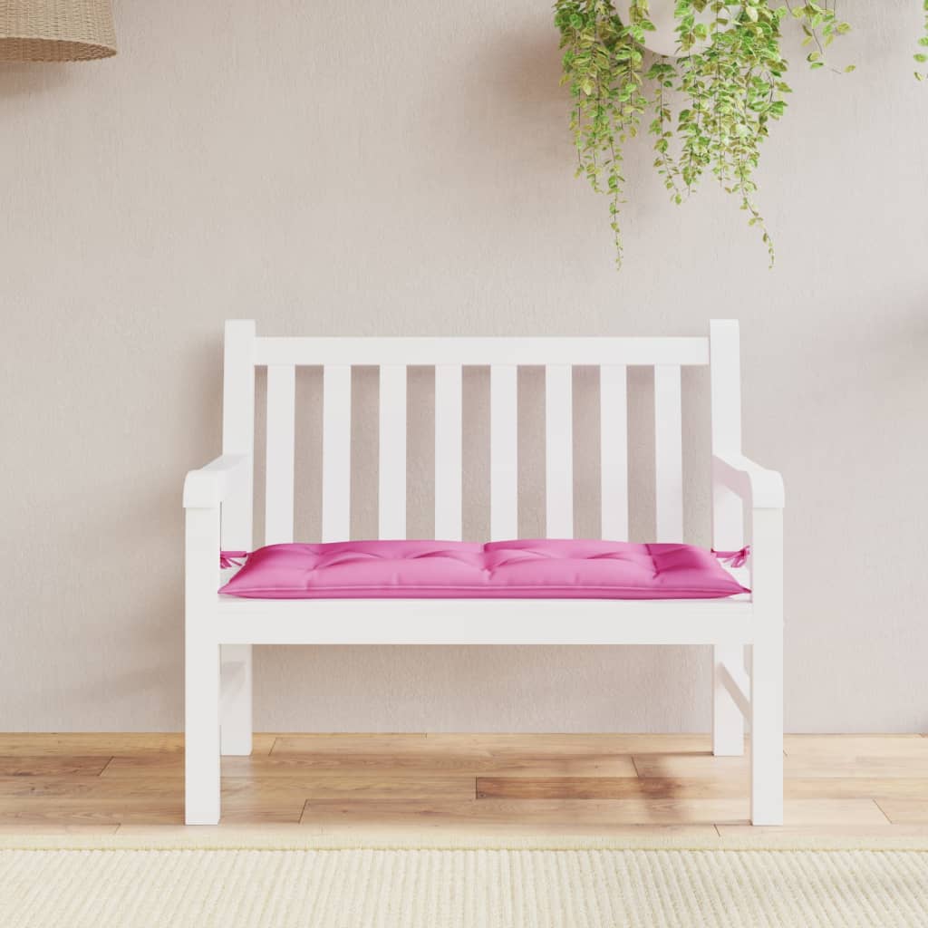 Vidaxl Garden Bench Pushion 100x50x7 cm Oxford stofrosa