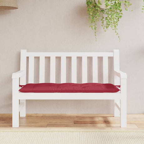 Vidaxx coussin de banc de jardin 120x50x7 cm tissu oxford rouge vin