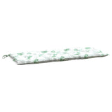 VidaXL coussin de banc de jardin motif feuille 120x50x7 cm tissu