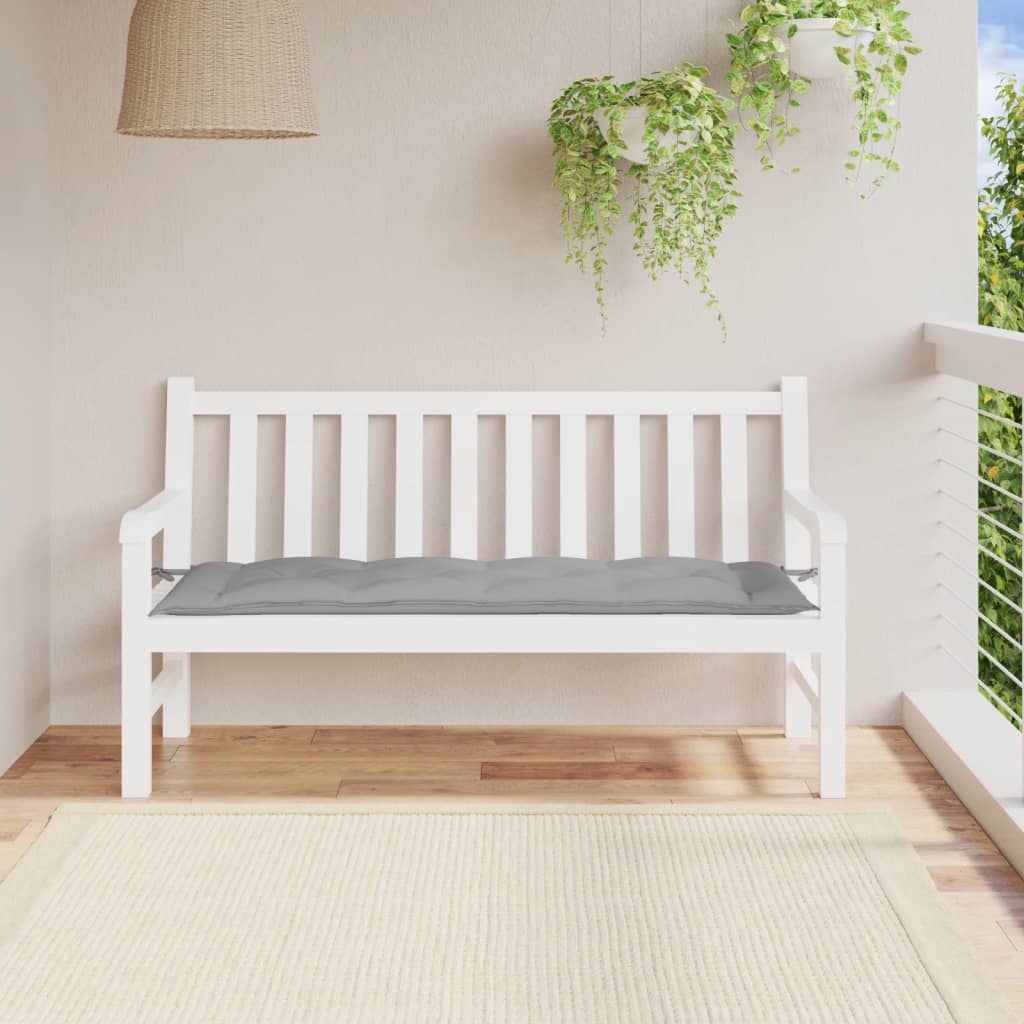 VidaXL coussin de banc de jardin 150x50x7 cm tissu oxford gris