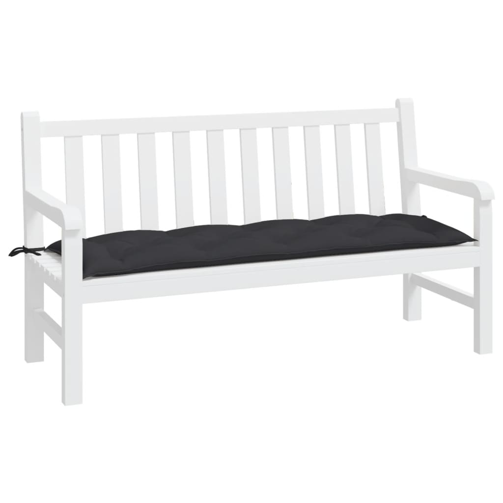 VidaXL coussin de banc de jardin 150x50x7 cm tissu oxford noir