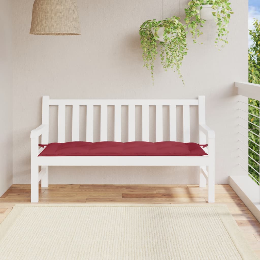 Vidaxx coussin de banc de jardin 150x50x7 cm tissu oxford rouge vin