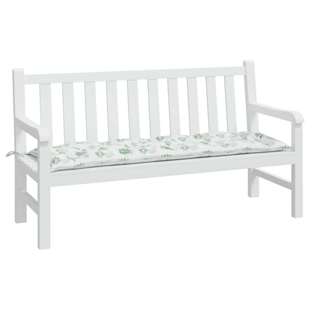 Vidaxx coussin de banc de jardin 150x50x7 cm tissu oxford motif feuille