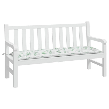 Vidaxx coussin de banc de jardin 150x50x7 cm tissu oxford motif feuille