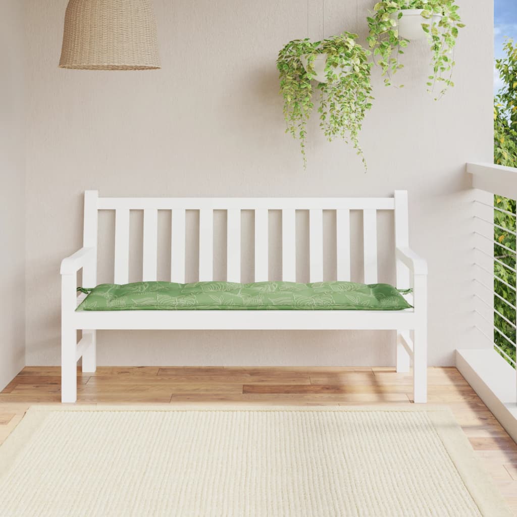 Vidaxx coussin de banc de jardin 150x50x7 cm tissu oxford motif feuille